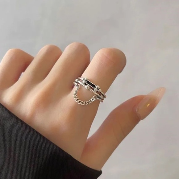 ✨NEW LAUNCH✨925 stamped silver Super Cool style adjustable ring for women girl - Picture 8 of 8